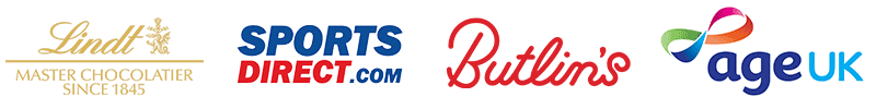 Lindt, Sports Direct, Butlins and Age UK