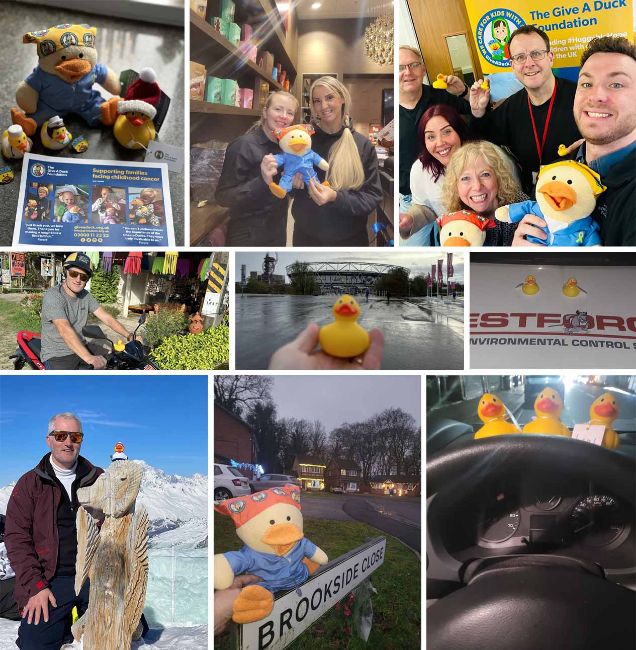 Photos from our franchisees and customers supporting The Give A Duck Foundation