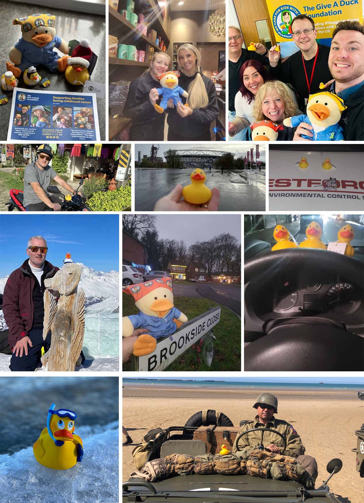 Photos from our franchisees and customers supporting The Give A Duck Foundation